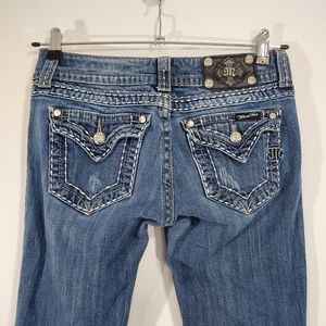 MISS ME Jeans Women's Size 28 Boot cut Flap Pockets JEW50662L Distressed